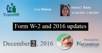 Webinar on 'Form W-2 and 2016 updates'